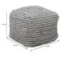 PUFF PERU' Kwadratowy 50 50 40 cm (35% Wełna / 35% Juta / 30% Bawełna)